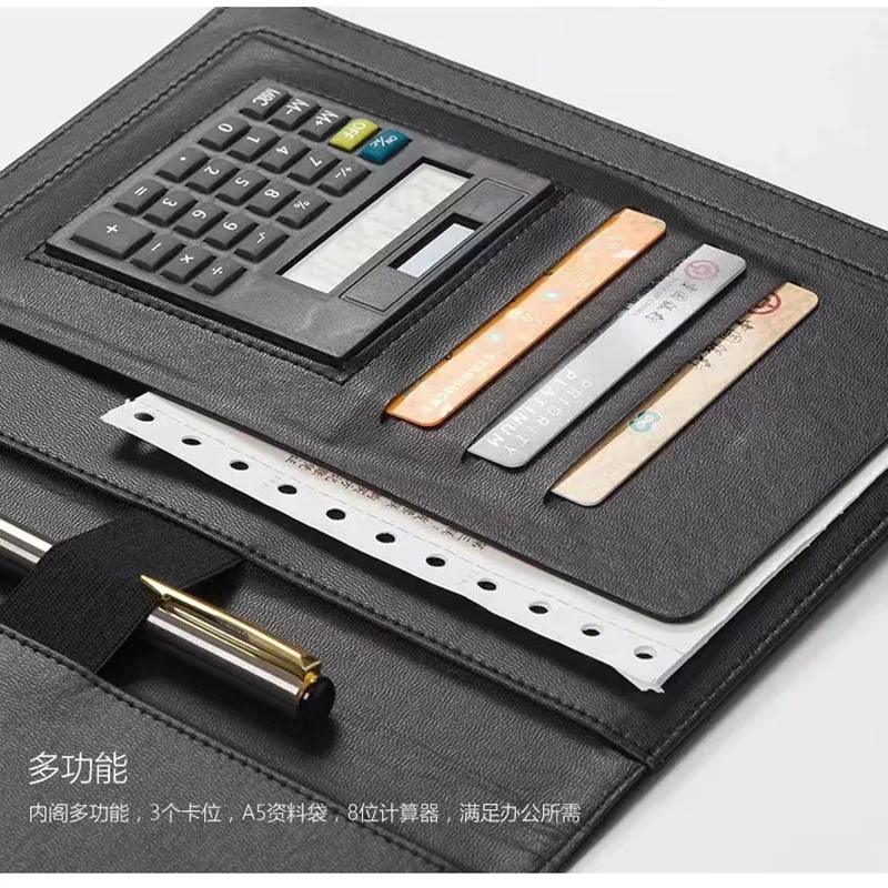 multi-functional A5 filing folder business manager contract folder office paper clipboard writing pad notepad calculator