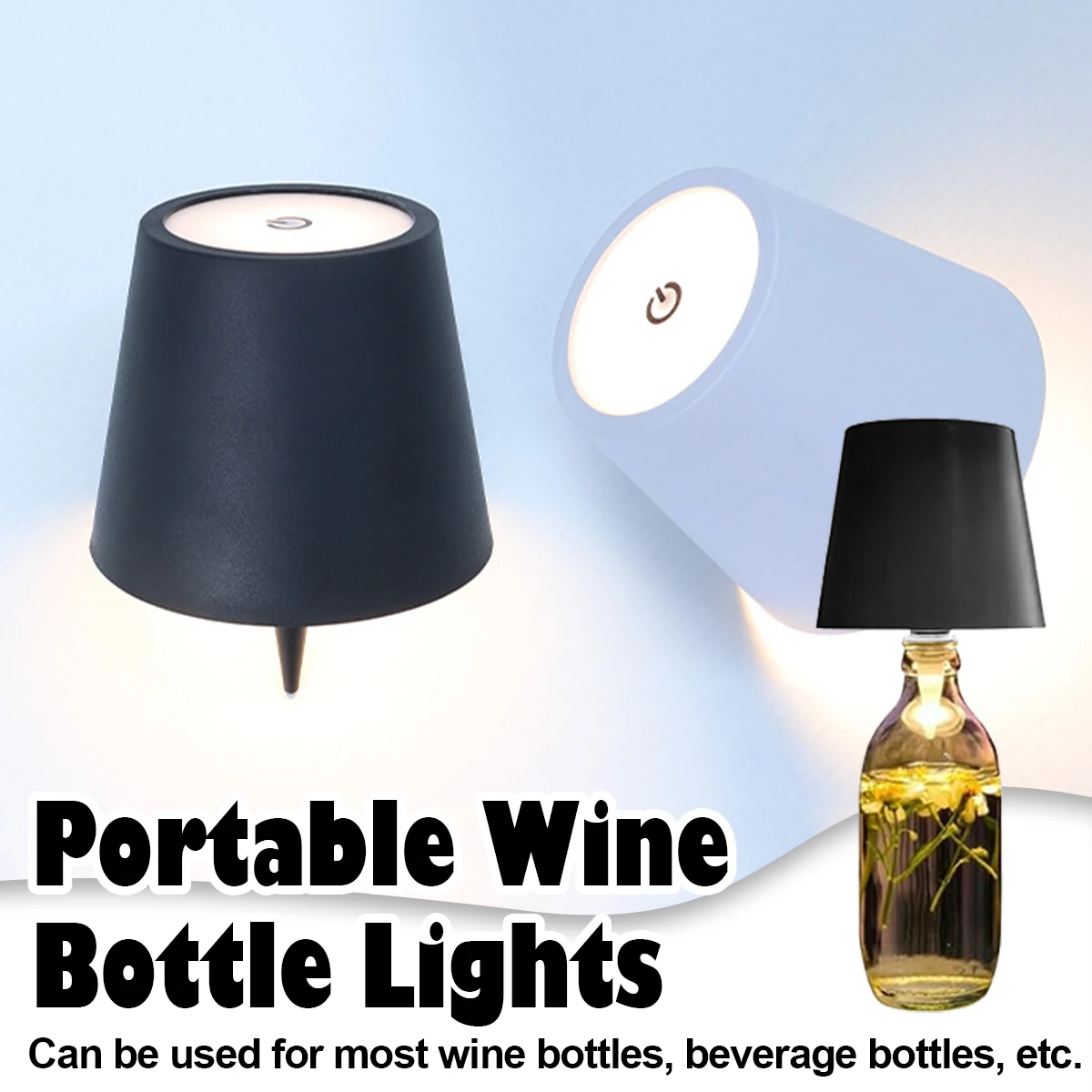 Wireless Touch Control Bottle Table Lamp Adjustable Brightness Night Lights Usb Rechargeable Wine White Light Eye Protection Led led light desk lamp night light led desk lamp