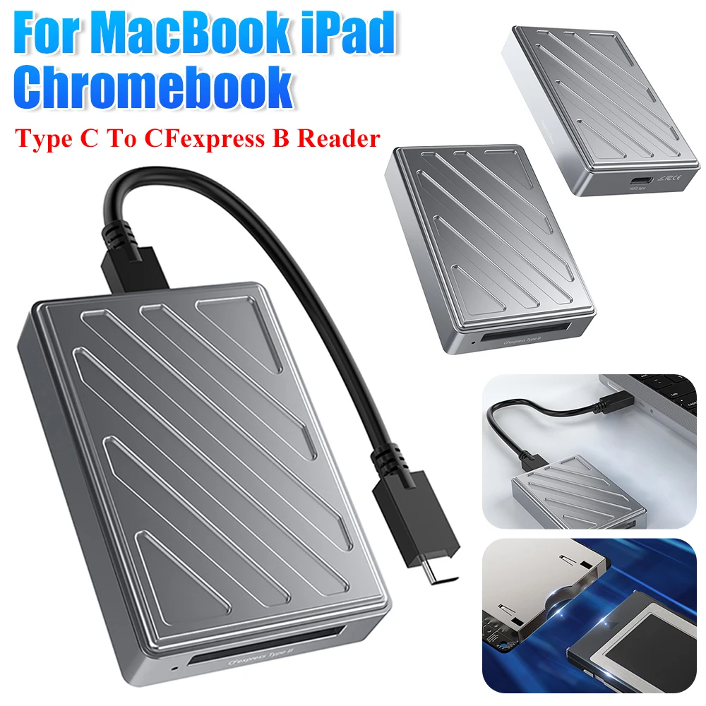 C타입-CFexpress B 리더기, 휴대용 USB 4.0, 10Gbps CFE B 메..