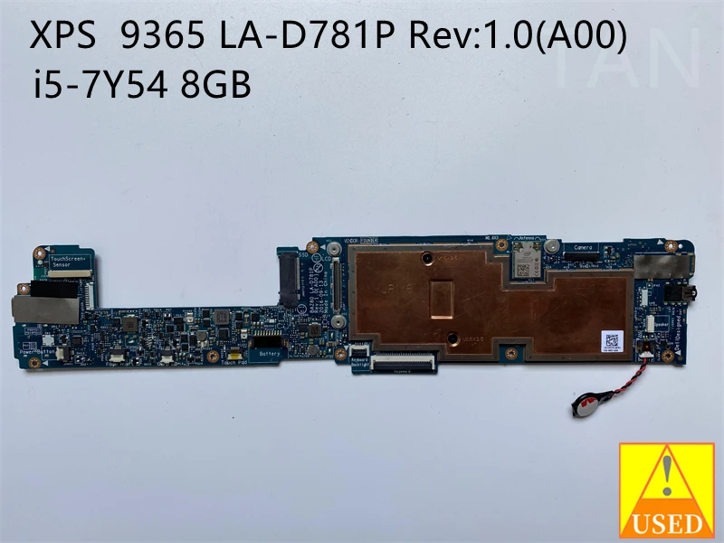 

For DELL XPS 9365 USED Laptop Motherboard LA-D781P with i5-7Y54 8GB Fully Tested to Work Perfectly