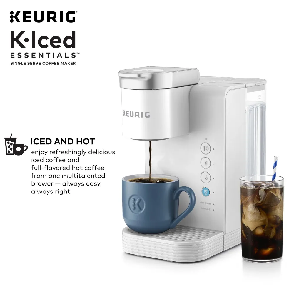 NEW Keurig K-Iced Essentials Iced and Hot Single-Serve K-Cup Pod Coffee Maker, White 6