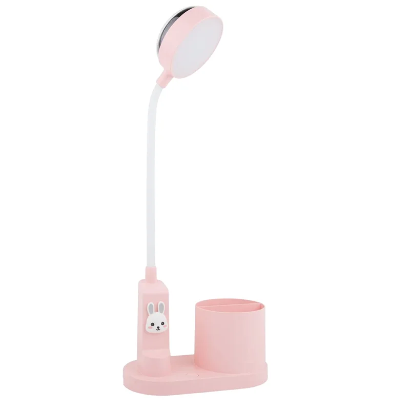 

Desk Lamp Kids Bedside Lamp with Pen Holder Auto Color Changing Table Lamp Dimmable LED Reading Lamp for Kids (Pink)