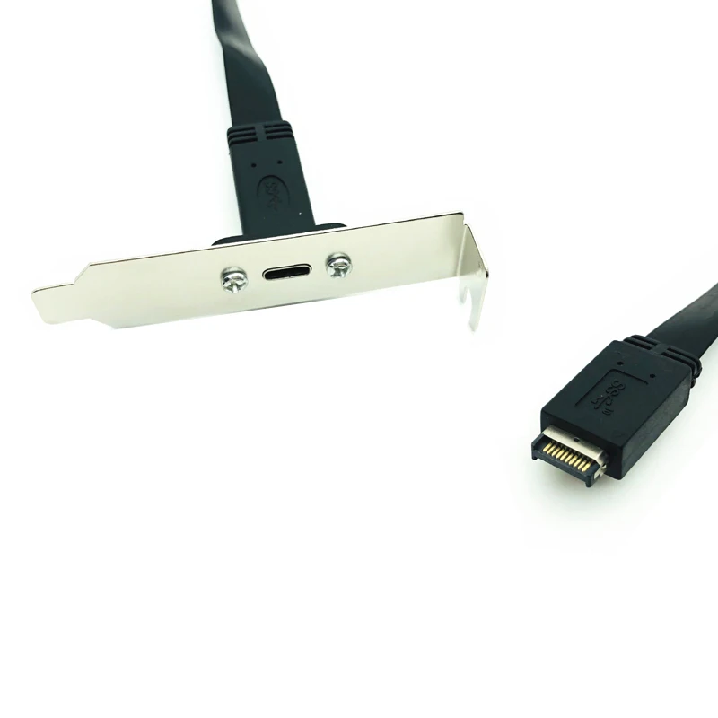 Usb 3.1 Encabeçamento do Painel Frontal Tipo-e a Usb-c tipo c Conector Fêmea Cabo de Fio de Extensão Mais Montagem em Painel tipo de Parafuso e Conector 50cm - Imagem 4