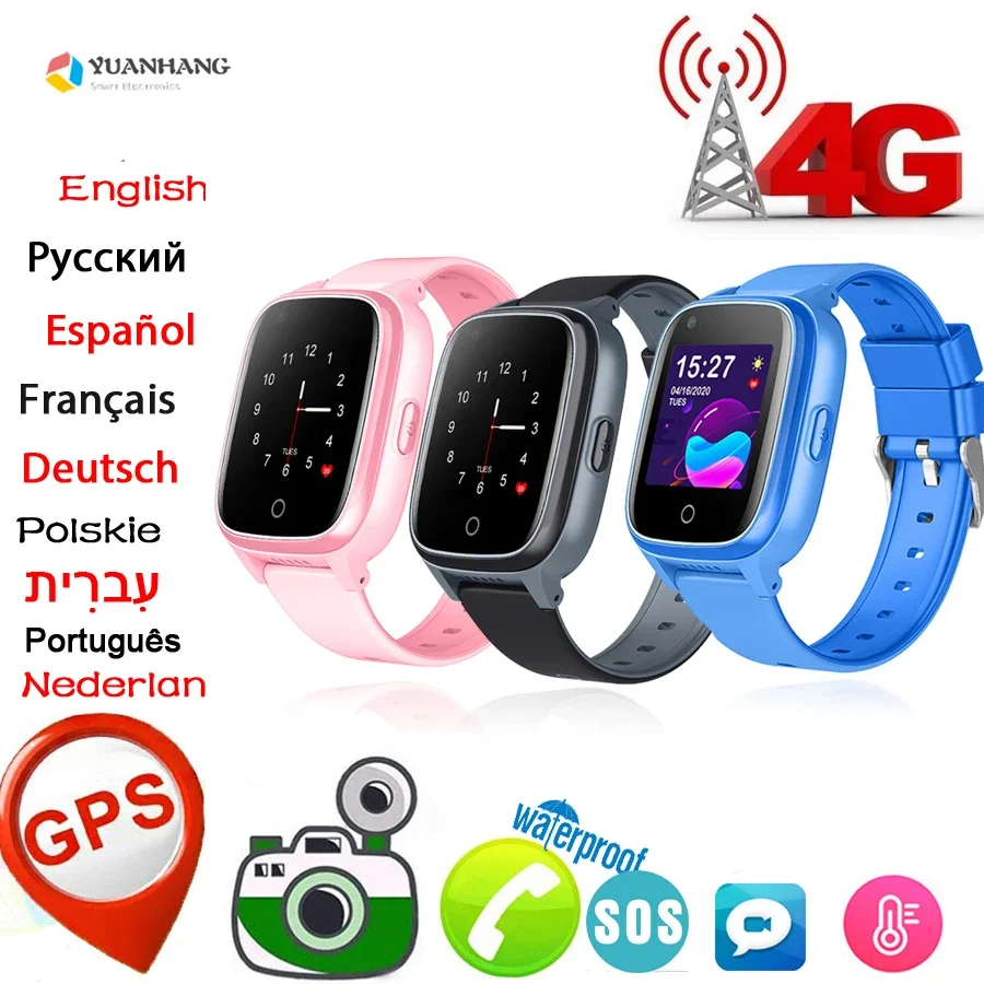 

Android 8.1 IP67 Waterproof Smart 4G GPSTracker Locate Kid Student Remote Camera Monitor Smartwatch SOS Video Call Phone Watch