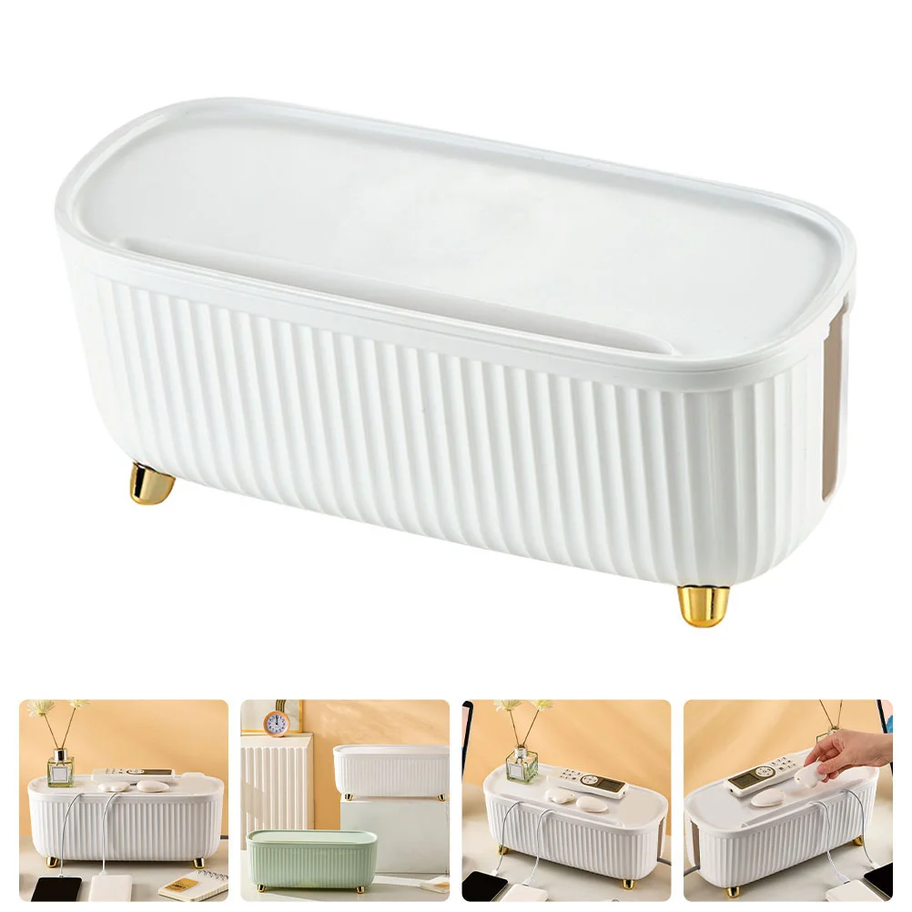 

Wire Finishing Box Storage Bins with Lids Cable Case Socket Container Cord Management Holder Abs Power Organizer Clear Plastic