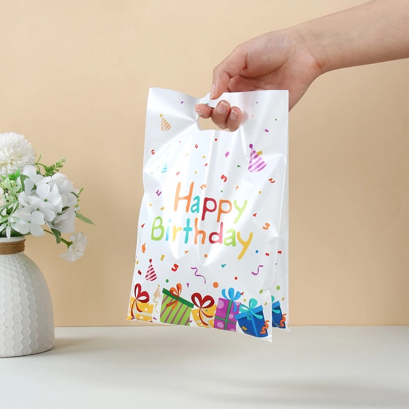 10/25/50 Stück alles Gute zum Geburtstag farbige Geschenkbox Handtaschen Süßigkeiten Kekse Kinderbevorzugung Geburtstagsfeier Dekorationen Geschenke Partyzubehör – Detail 2