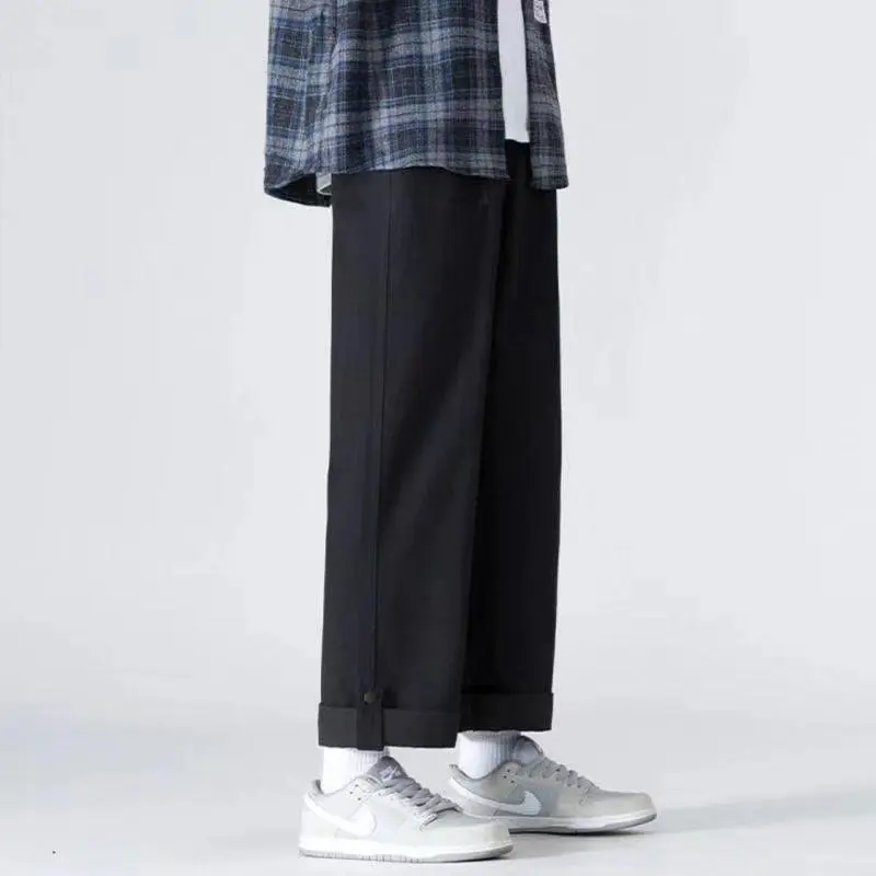 Solid Color Overalls Pants Men's Spring and Autumn Loose Straight Trend Trousers All-match Summer Casual Pants