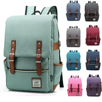 Vintage 16 inch Laptop Backpack Women Canvas Bags Men canvas Travel Leisure Backpacks Retro Casual Bag School Bags For Teenagers 1
