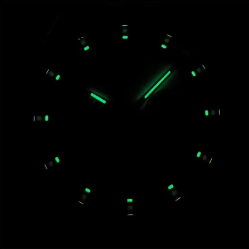 Bliger40mm quartz multifunctional men's watch Steel bracelet Sapphire Glass VK63 Movement green luminous dial