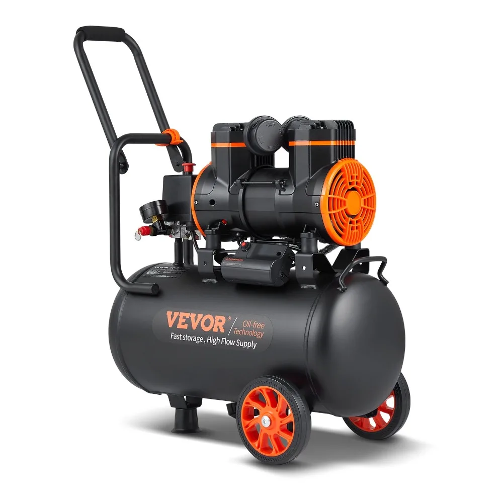 

6.3 Gallon Air Compressor, 2 HP 3.35 CFM 90PSI Oil Free Air Compressor Tank & Max. 116PSI Pressure