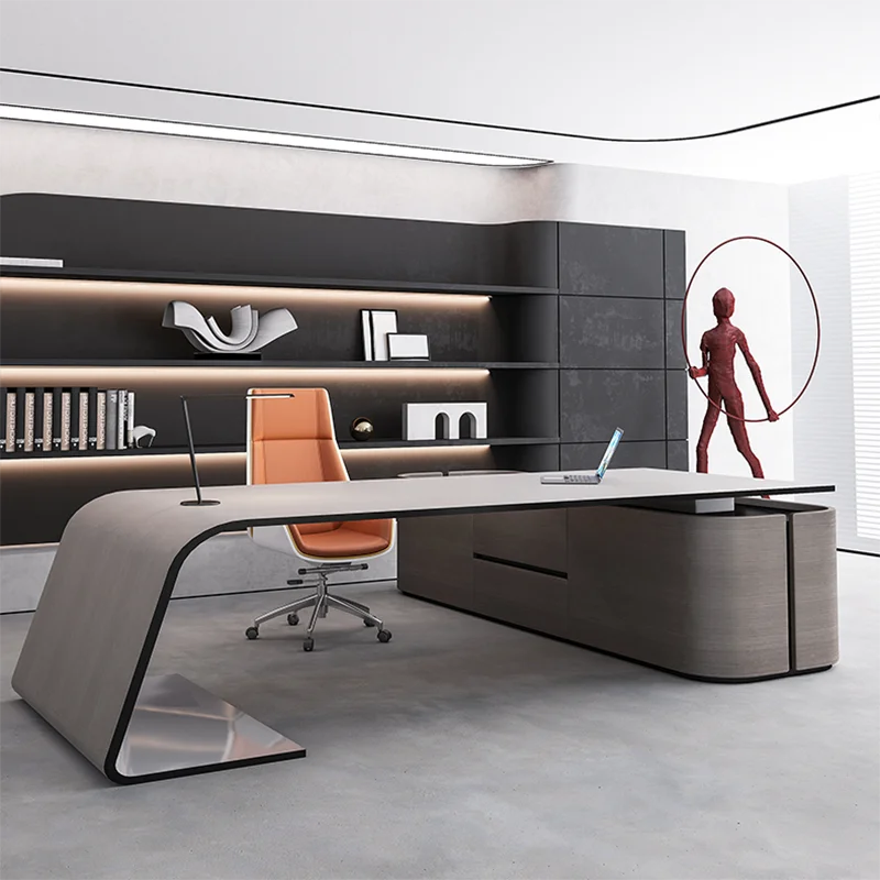 Simplicity Reception Office Desk Computer Modern Meeting Study Computer Table Gaming Desktop Schreibtisch Mall Console Furniture