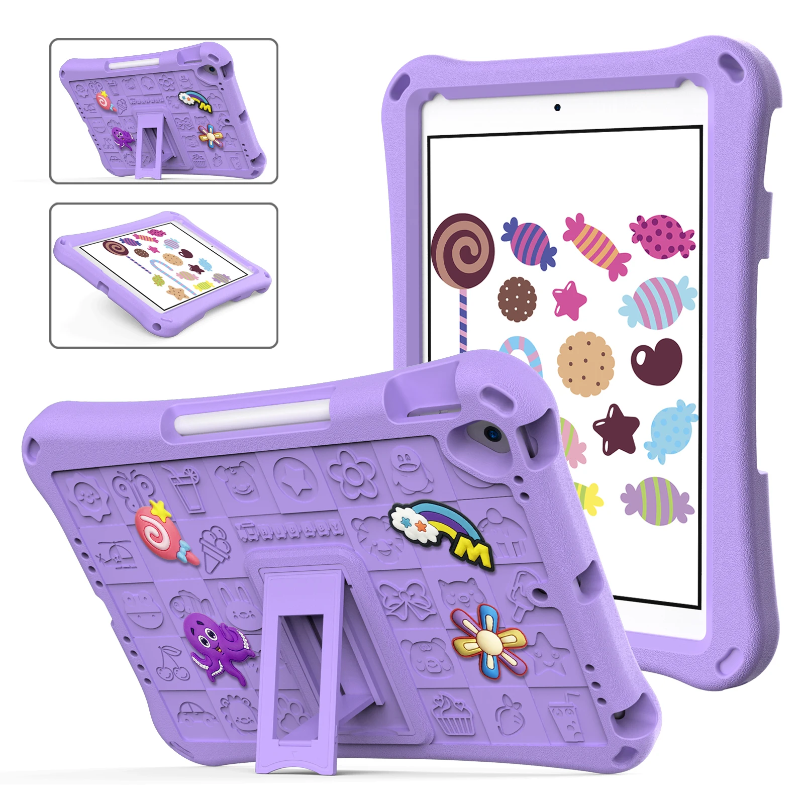 Shockproof Kids iPad Case with Stand, Handle & Pencil Holder