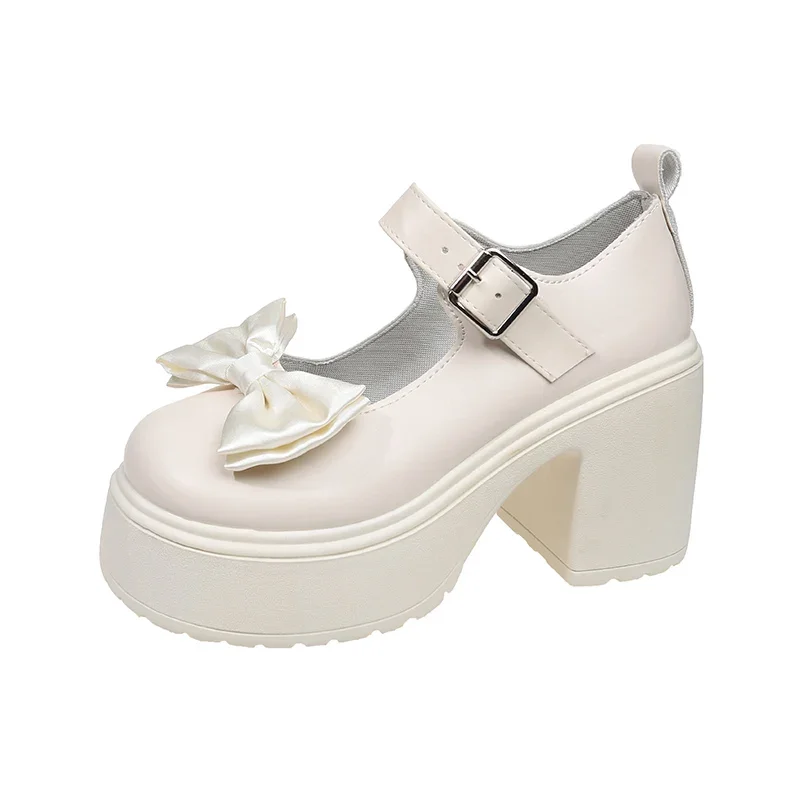 Women's Shoes 2025 Brand Mary Janes Women's High Heels Fashion Butterfly-knot Dress Pumps Women New Plus Size Solid Heels Women 6
