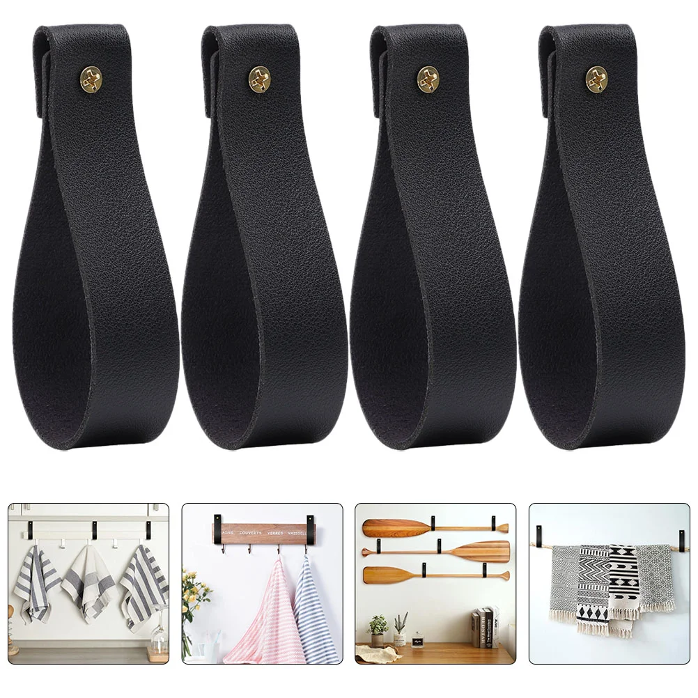 

Leather Wall Hooks Wall Hanging Straps Curtain Rod Holder Wall Mounted Pole Wrap Hangers