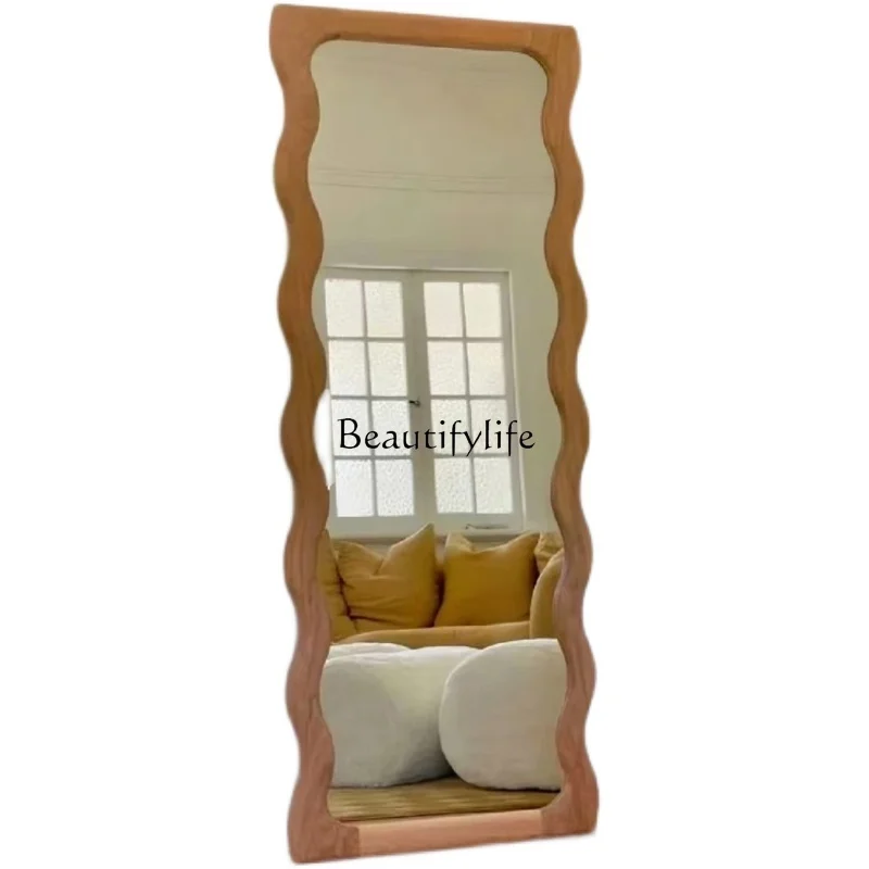 아메리칸 레트로 웨이브 전신 조명 럭셔리 플로어 클로크룸, 프랑스 중고대 드레싱 미러 