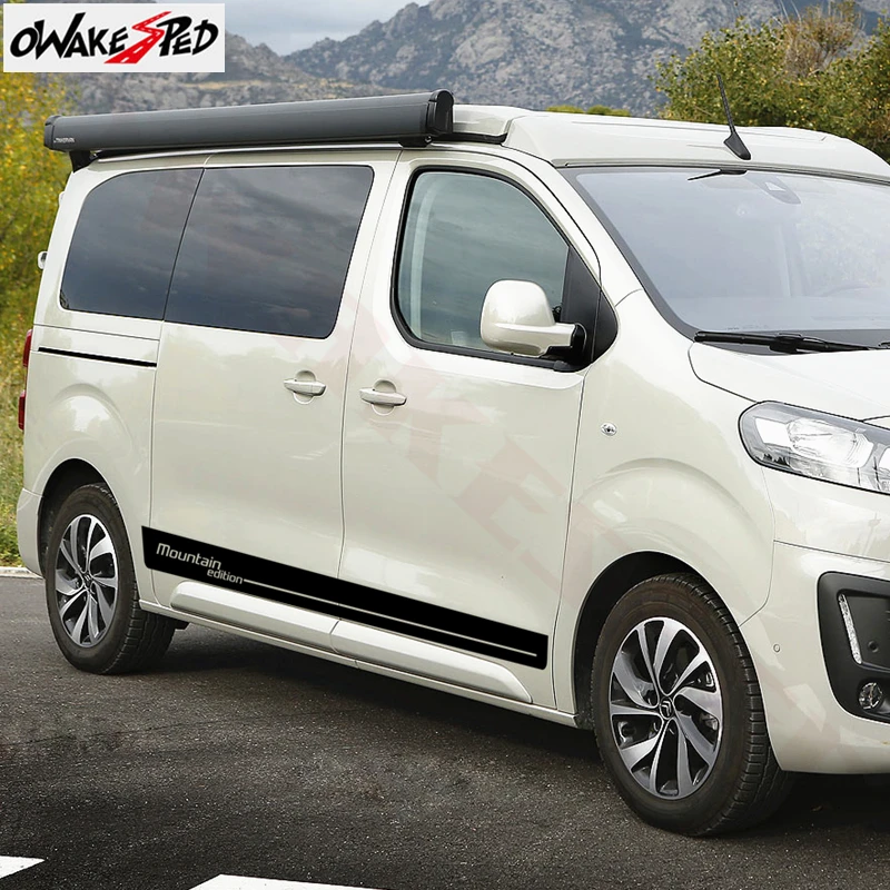 2 шт., наклейки на боковые двери кузова автомобиля, спортивные полосы