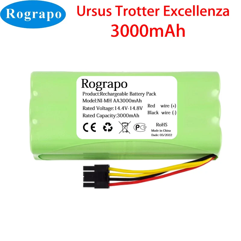 Nuova Batteria Robotica Da 3000Mah Per Aspirapolvere Robot Ursus Trotter Excellenza