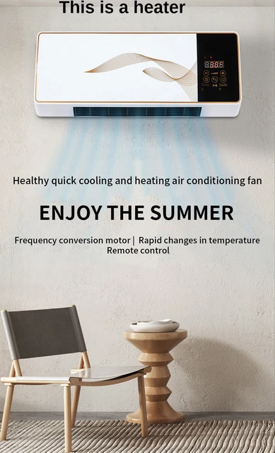 Energy-saving Air Conditioner Wall-mounted Portable Heating Fan Home  Dormitory Timing Free Installation Remote Control