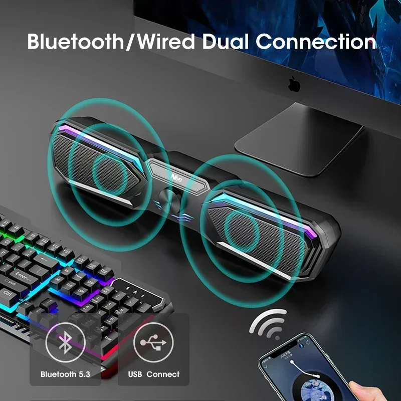 4D Surround Speaker Dual Speakers Dual Diaphragm Wireless Bluetooth USB Power Supply High-quality Portable Speaker Music Box
