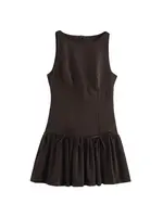 Women's Ruffled Mini Dress with Bows, O Neck, Sleeveless, Back Zipper, Female Dresses, Chic Fashion - Image 6