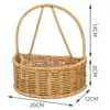 Imitation Rattan Kitchen Storage Basket with Handle Brown Wall Hanging Basket Sundries Organizer Toilet Rack 5