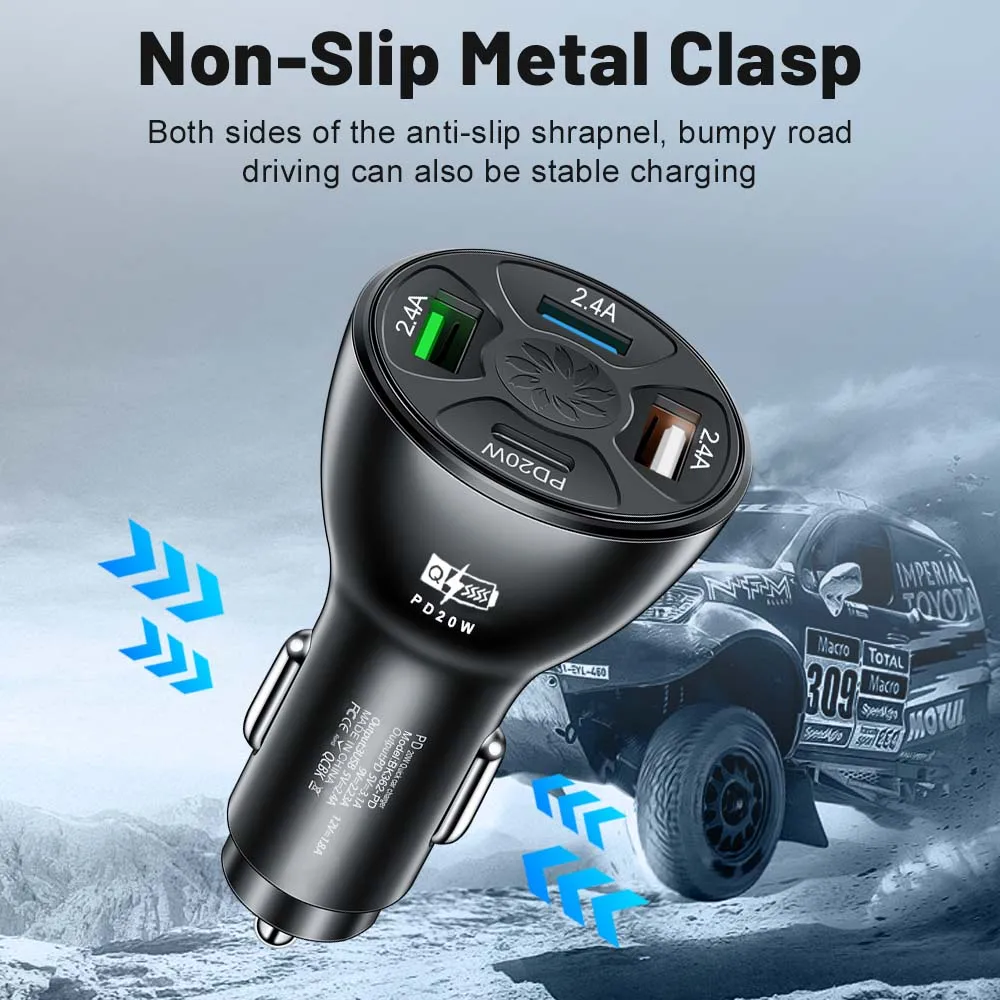 32W PD Car Charger Fast Charging Type C USB Phone Charge Power Adapter In Car For iPhone Xiaomi Samsung Quick Car Charger