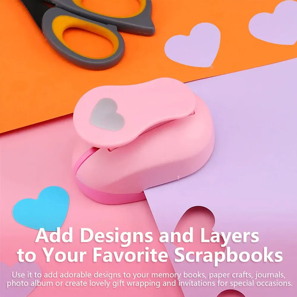 Heart Shaped Hole Punch 8/16/25/38/50mm Random Color DIY Craft for Scrapbook
