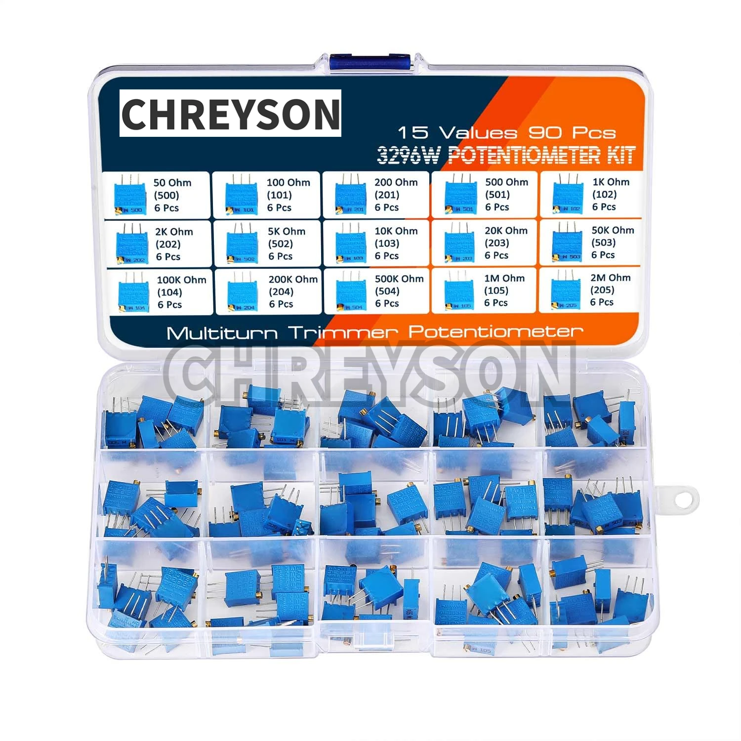 150 Pcs Trimpot Variable Resistor Assortment Kit Hong Kong
