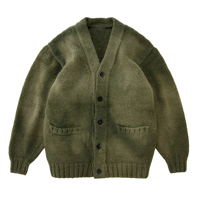 トップス visvim SELMER KNIT CARDIGAN GREEN 2 VISVIM 0021 19AW SELMER LONG CARDIGAN Tie-dye wool sweater