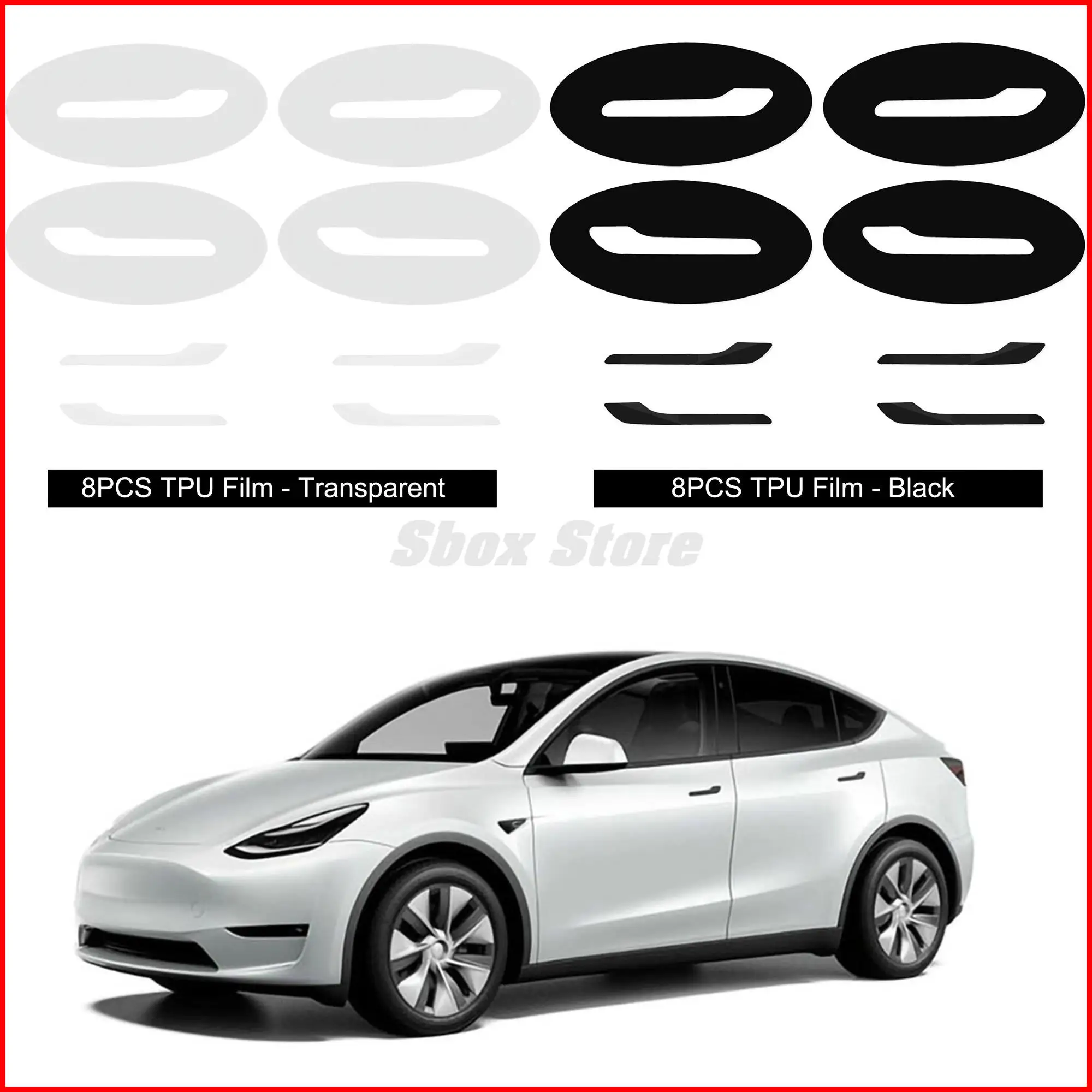 For Tesla Model 3 and Model Y 2019-2023 Door Handle Scratch Protector - Inverted Door Handle Paint Protective Film PPF