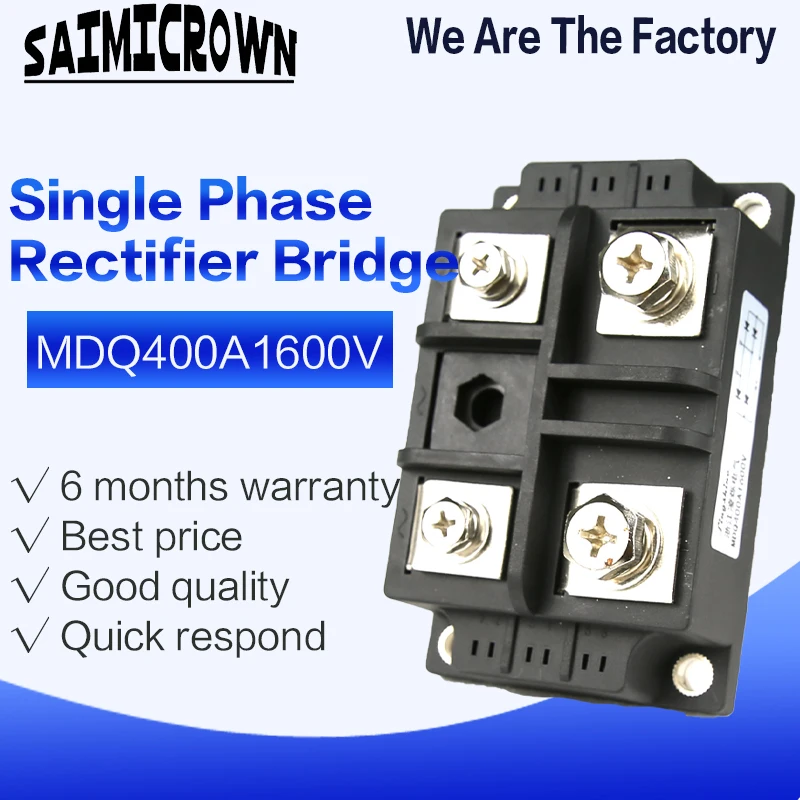 1phase Mdq400a 1600v, 400a Singlephase Bridge Rectifier Module