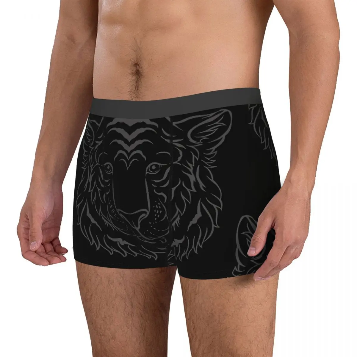 Dark Men Boxer Briefs Tiger Animal Lover Highly Breathable Underpants Top Quality Print Shorts Gift Idea 3