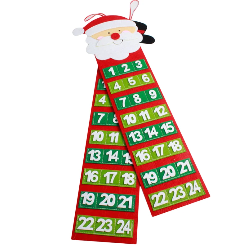 

Christmas Advent Calendar Santa Claus Snowmen Hanging Christmas Calendar Door Wall Window Christmas Decor Party Supply Xmas Gift