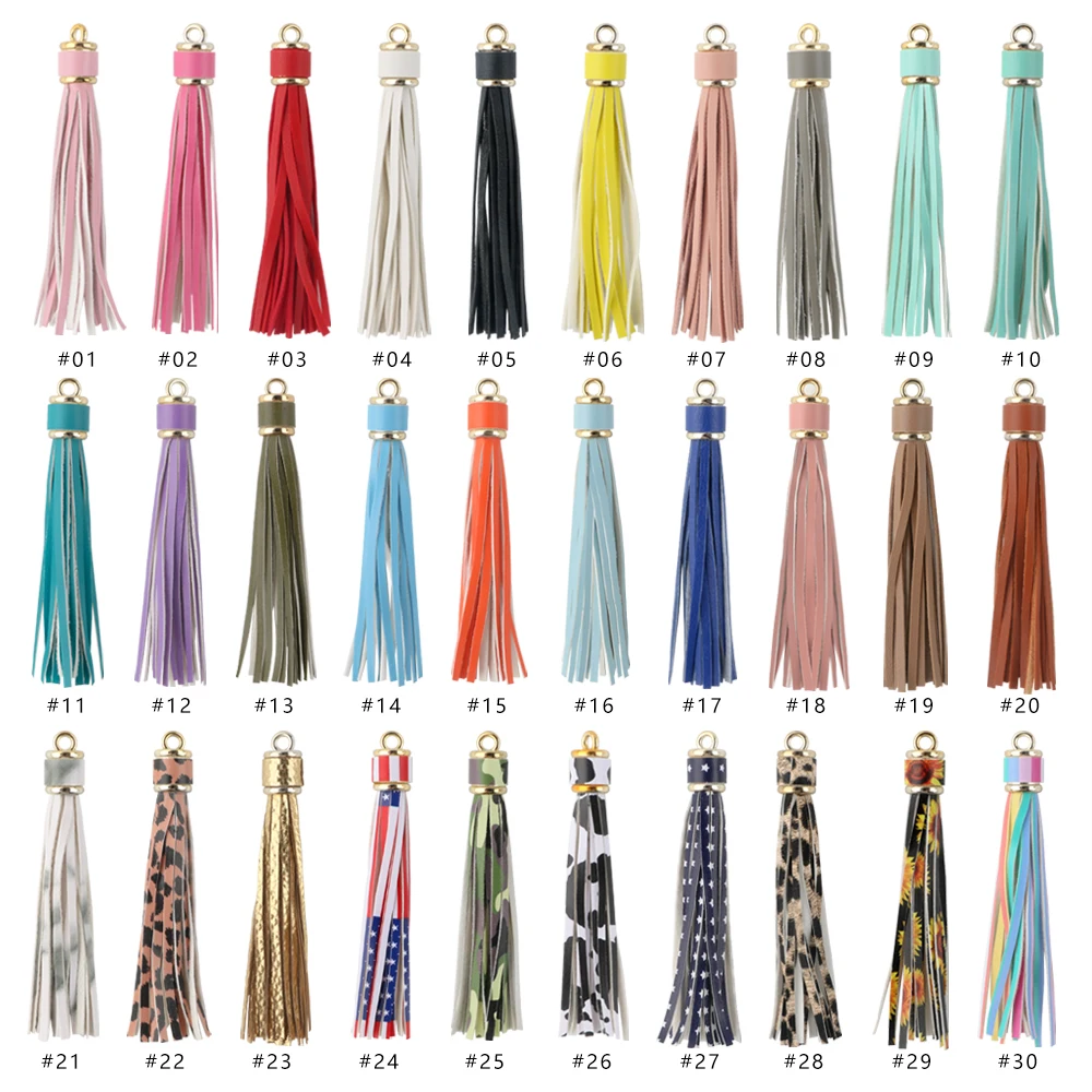 4pcs 85mm Leather Tassel Key Chain Hand Bag Hanging Pendant Ornaments Gift Keyring Jewelry Diy Decoration Bag Tassel Accessories