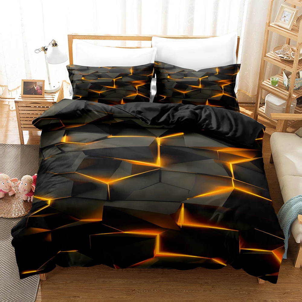Red grid pattern Bedding Set Football Stars Duvet Cover Set with Pillowcases King Queen Twin Double Size Comforter cover set