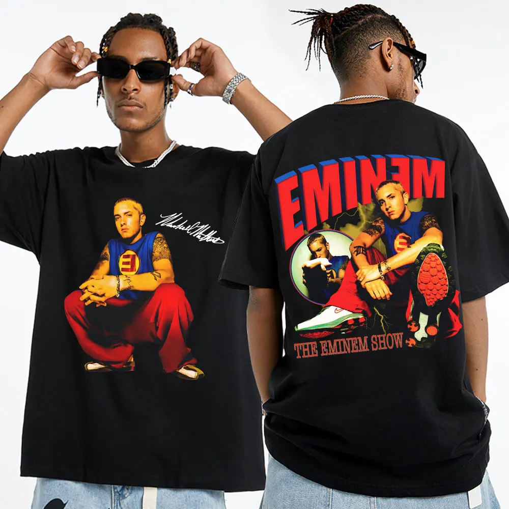 

Rapper Eminem Show Tour Hip Hop T-shirt Men Women's Tees Short Sleeve Fashion Cotton Oversized T Shirt Streetwear Unisex Tops