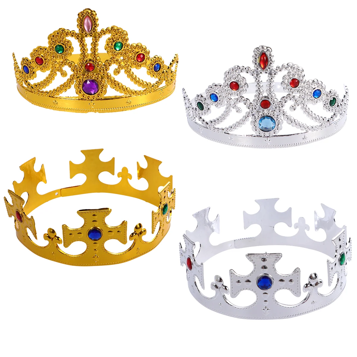 

Prom King 4PCS Birthday King Crowns King Crowns Tiara for Wedding Birthday Party, Color 3