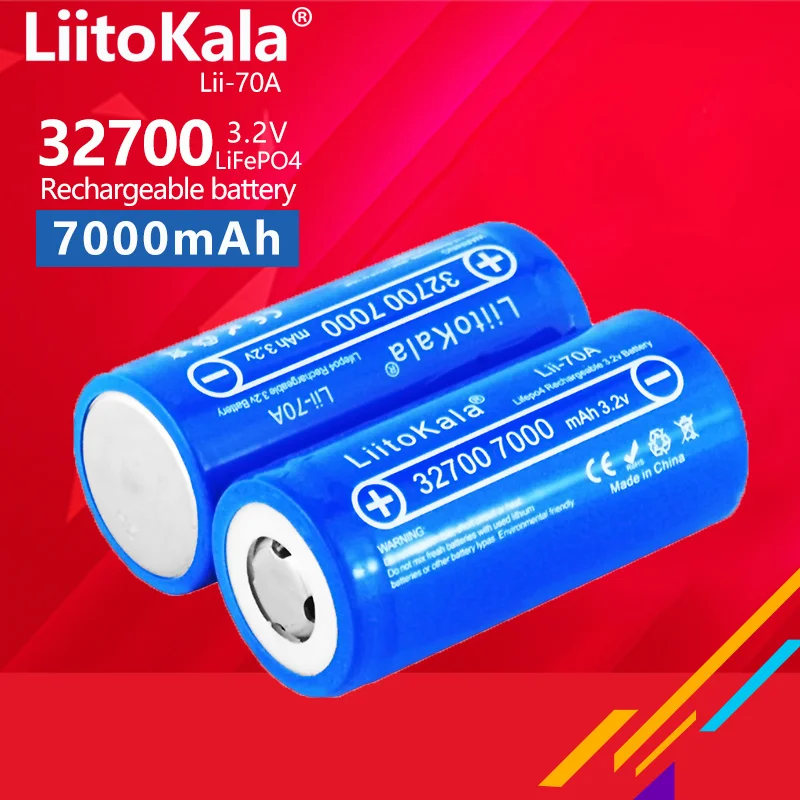 1-12pcs Rechargeable Lithium Batteries LiitoKala Lii-70A 3.2v 32700 7000mAh lifepo4 For Backup Power Flashlight