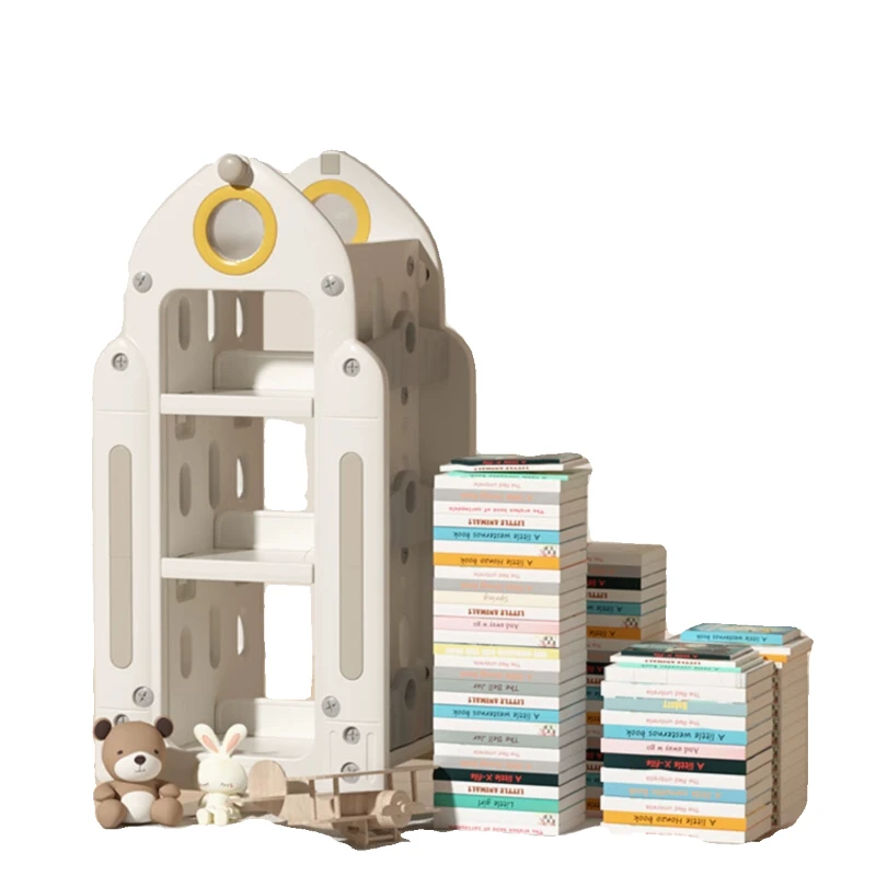 Children Bookshelf Rotating Children's Shelf Shelfs Book Toy Organizer Bookshelf Bookcase Child Storage Shelves Kids Furniture