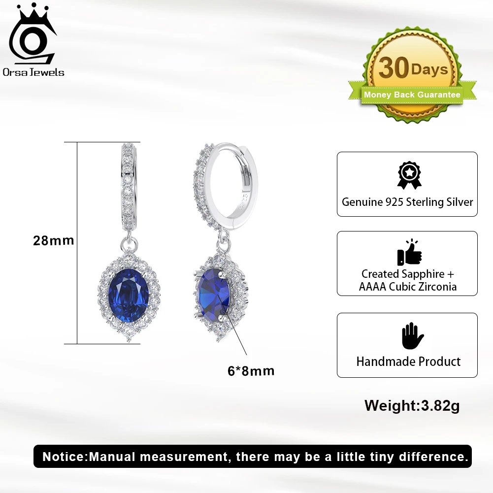 Orsa-女性用スターリングシルバースターリングイヤリング