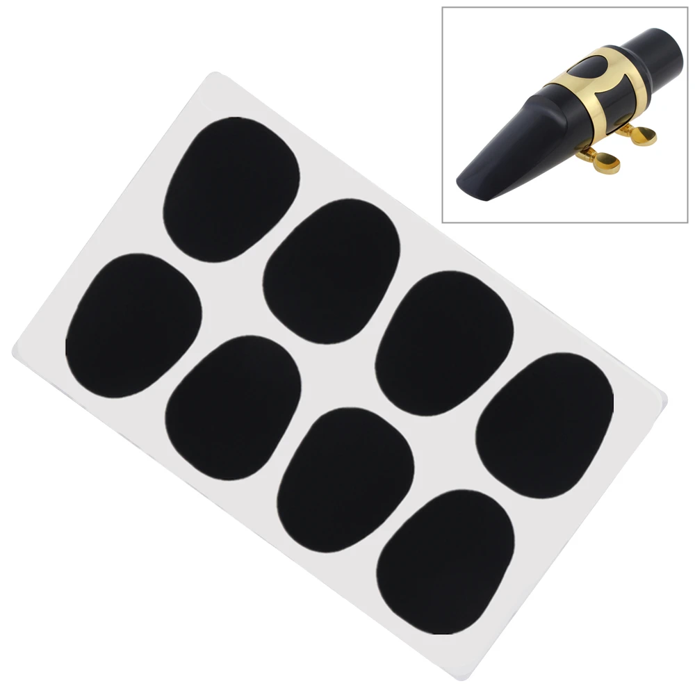 Saxophone Mouthpiece Cushions 8pcs/lot Black Silicone 0.5mm Alto Tenor Saxophone Clarinet Mouthpiece Cushions