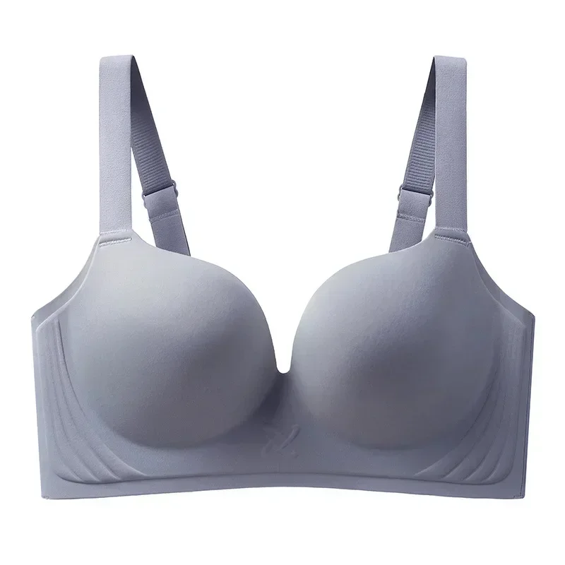 Large Size Smooth-faced Seamless Underwear Women's Thin Styles Gather and Adjust Bras for Women 3