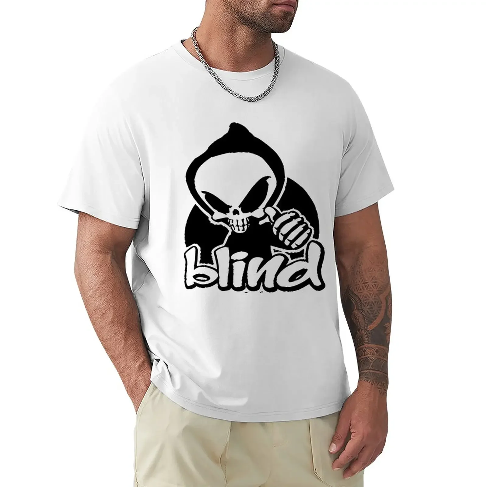

Blind skeleton. T-Shirt summer clothes sublime Blouse blacks men clothes