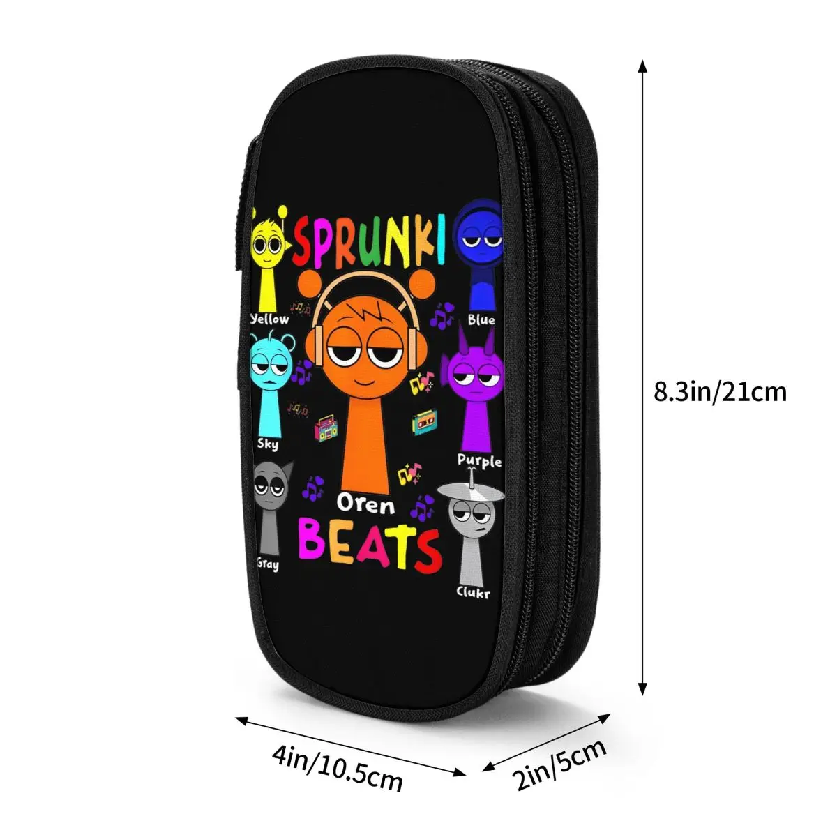 Classic Sprunki Kid Gaming Pencil Case Pencil Pouch Pen Box for Girl Boy Large Storage Bags School Supplies Gifts Stationery