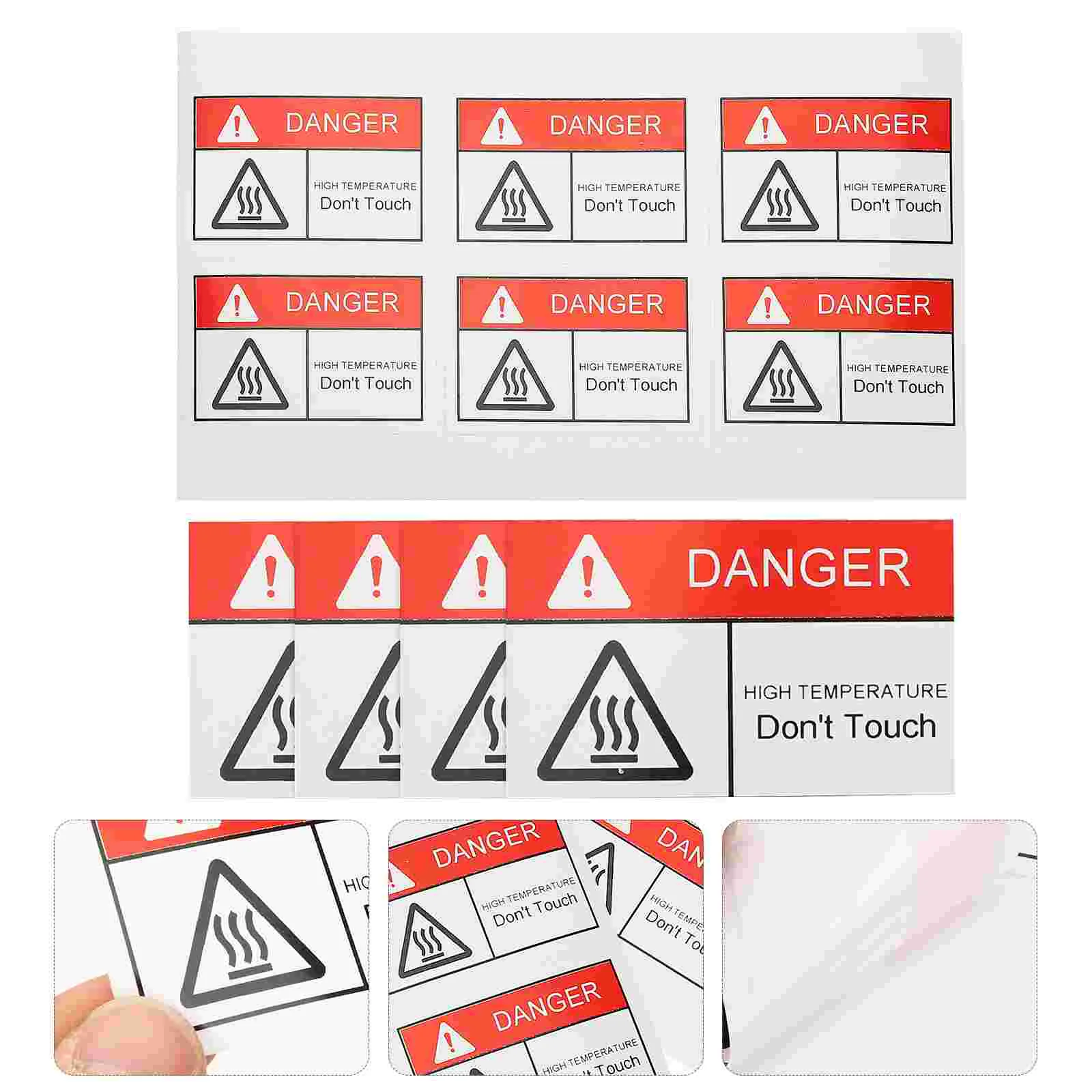 10 Pcs High Temperature Warning Labels Safety Stickers For Instruments Traffic Signs Caution Hot Surface Do Not Touch Self