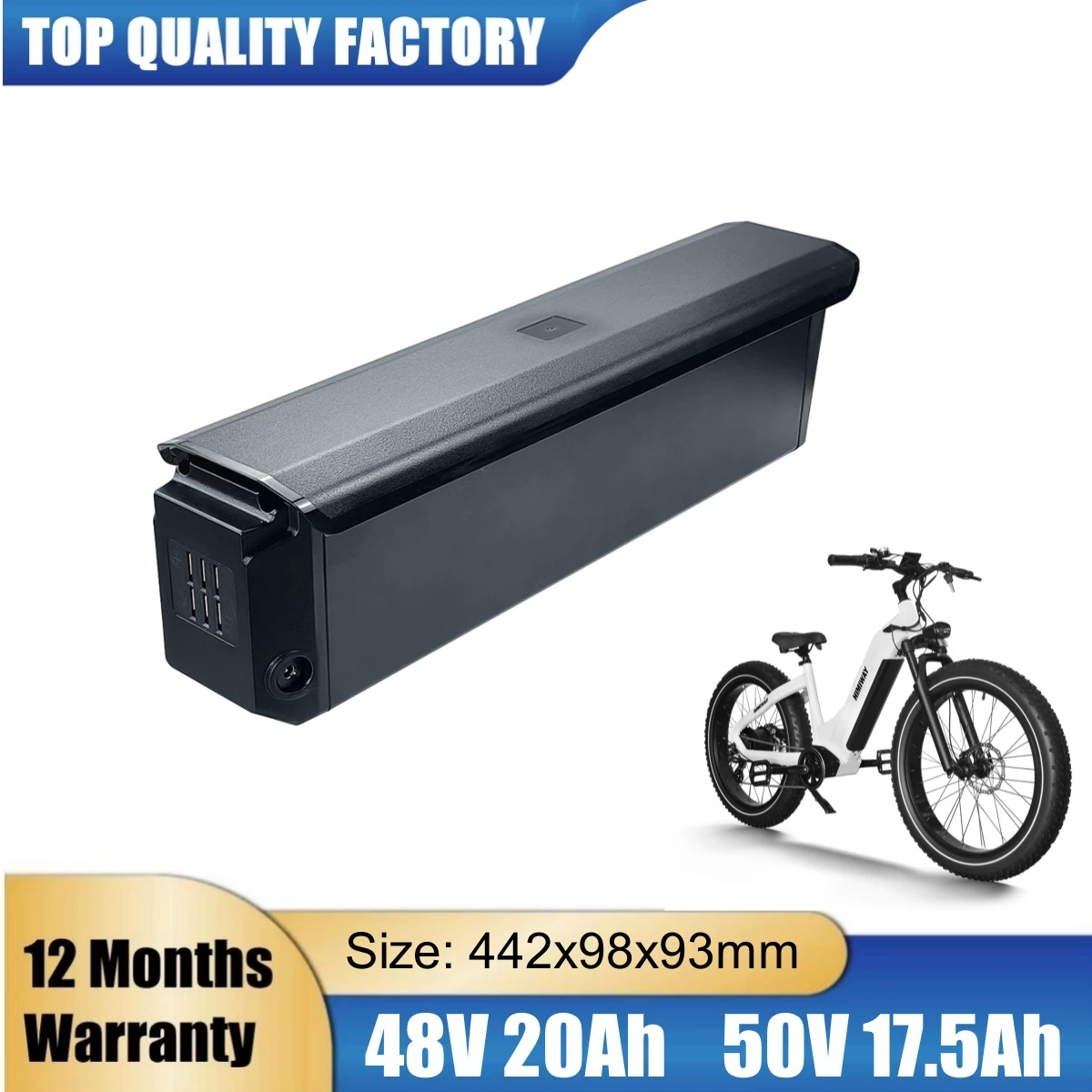 

Himiway-Big Dog Zebra Cobra Pro Step Thru Ebike Battery Replacement Fat Tire Cargo Bike Battery Samsung Batteries 48V 52V 20Ah