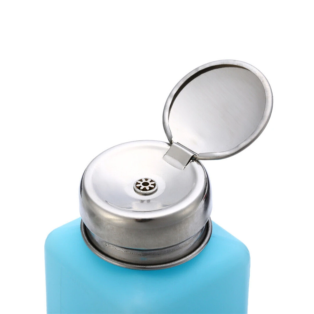 200ML Nail Press Bottle Liquid Alcohol Gel Polish Holder Portable Acrylic Gel Polish Cleaner Remover Dispenser Duck Pump Tools