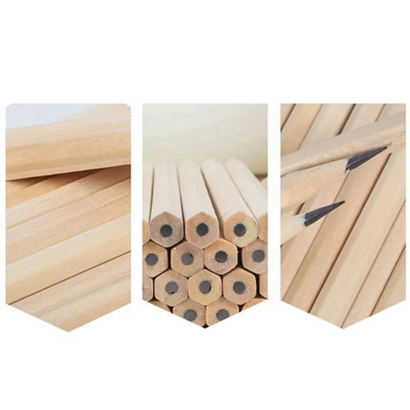 AED7-100Pcs 나무 연필 흰색 막대 쓰기 연필 학생 어린이 상금 편지지 사무 용품