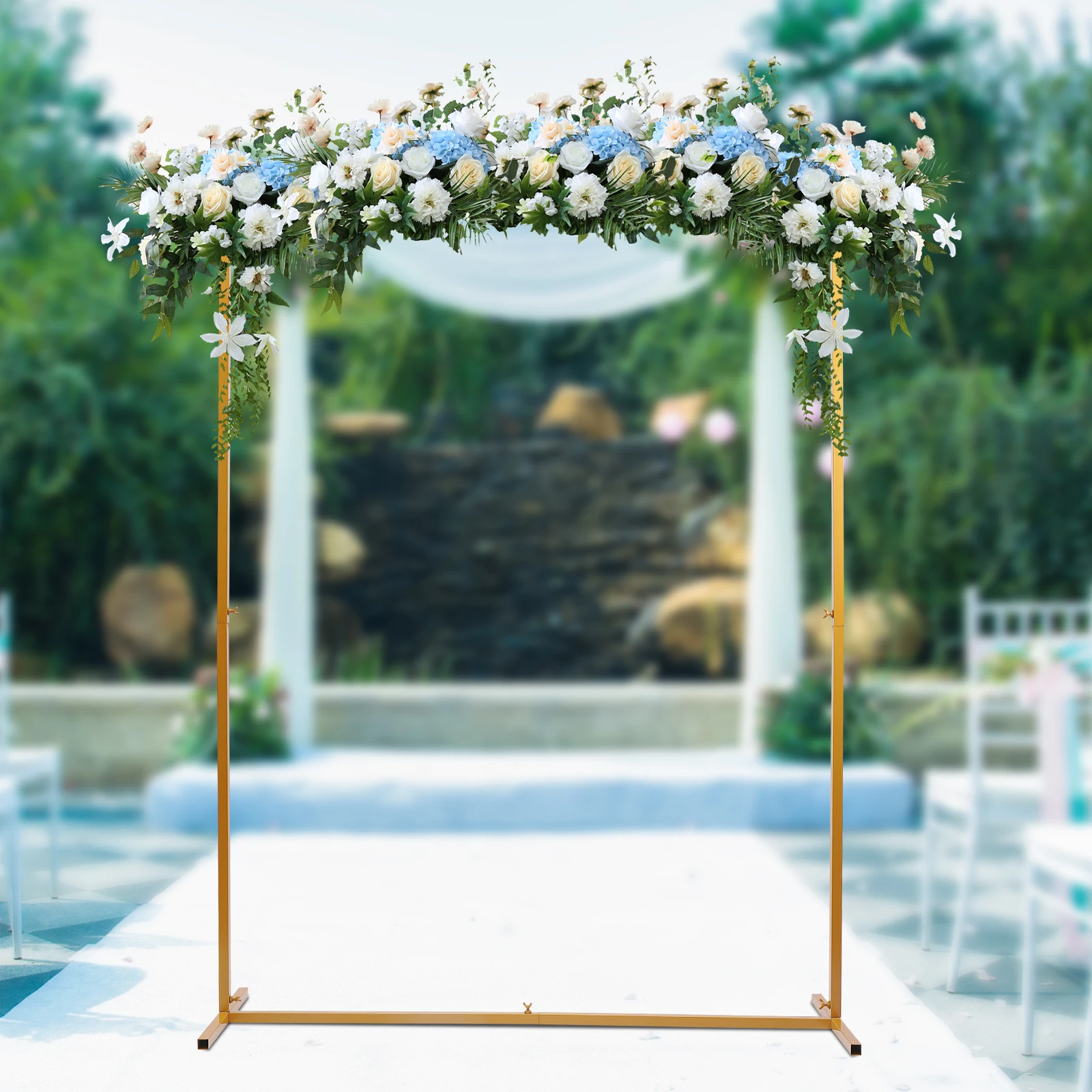 

Square Metal Wedding Background Arch Door Garden Decor Props Flower Plant Stand Party Balloon Frame Venue Decoration Holder