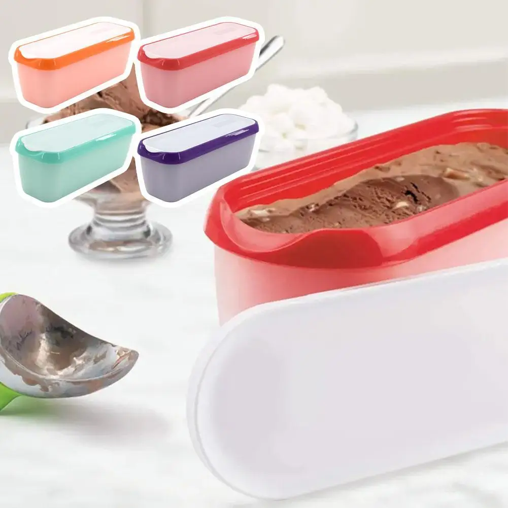 

5-Color Kitchen Reusable Ice Cream Tub Containers For Homemade DIY Ice Cream Sorbets Yogurts Stackable Storage Containers X0L1